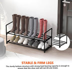 Hsscblet 2 Tier Metal Shoe Rack,Adjustable Shoe Shelf Storage Organizer,Stackable Boot & Shoe Storage,for Entryway,Hallway,Cl