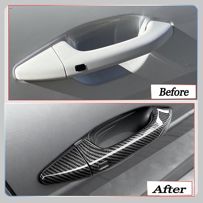Car Exterior Door Handle Cover,for kia k4 2024 2025 2026,Car Exterior Door Handle Bowl Cover Protector，Car Sport Accessories - Carbon Fiber