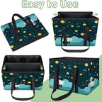 Reusable Grocery Bags Heavy Duty Shopping Bags Foldable Large Tote Bags with Long Handles & Hard Bottom