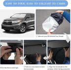 for Toyota Highlander 2014-2019 Sun Shade Sunshade Windshield Cover, 4-Layer Front Window Shade Custom Fit Highlander Sun Visor 240T Foldable Shade Sun Blocks UV Rays Cooler Car Accessories
