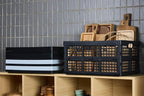 Aebeky 3-Pack Plastic Collapsible Storage Crates-30L,Foldable Plastic Crates for Storage (Black)