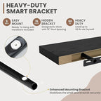 72 Inch Floating Shelves, 8 Inch Deep Floating Shelves for Wall, Hanging Shelf with Invisible Brackets, Deep Shelves for Bath