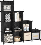 UNKU Cube Storage Organizer, 10 Cube Closet Organizer Storage Shelves, DIY Stackable Bookcase, Clothes Organizer Shelf for Cl