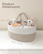 Maliton Diaper Caddy Organizer for Baby, Cotton Rope Baby Gift Basket, Portable Diaper Organizer for changing table, Nursery 