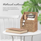 Wicker Hanging Storage Basket (10,5"Lx6,5"Wx13"H), Set of 2 Wall Baskets, Water Hyacinth Baskets, Wall Decor Hyacinth Basket 