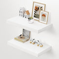 Dreamland 24" Floating Shelves for Wall, 12" Deep Thicker White Floating Shelves, Wall-Mounted Shelves for Bedroom, Living Ro