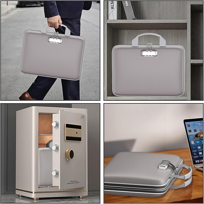 Fireproof File Organizer,Fireproof Document Box with Lock,Large 13 Pocket Expanding File Folder,Hard-Shell Portable Safe Stor