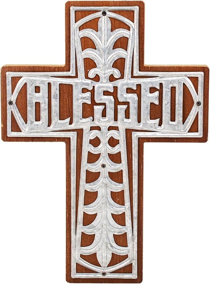 Wall Wooden Cross Christians Spiritual Religious Gifts With Hook on Hanging Wall Or Table With Blessed For Church Home Room D