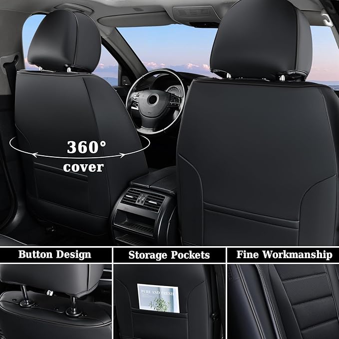 Coverado Seat Covers, Car Seat Covers Front Seats, Car Seat Protector Waterproof, Car Seat Cover, Car Seat Cushion Nappa Leat