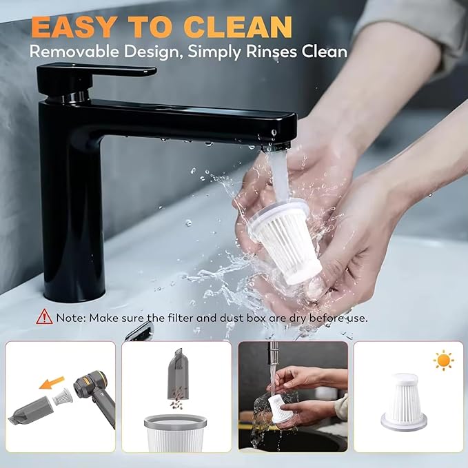 Handheld Cordless Vacuum,Car Vacuum Cleaner,4-in-1 22000PA High Power Portable Rechargeable Vacuum Cleaner with Brushless Mot
