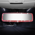 Bling Rhinestone Car Rear View Mirror - Crystal Diamond Decor for Women - Stylish Automotive Interior Accessory (Red)