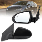 Left Driver Side Mirror Compatible With 2017 2018 2019 2020 Hyundai Elantra With Power Glass Heated Blind Spot Black Replace#87610F3020 (7Pins)