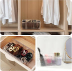 Clear Belt Organizer, Extendable Acrylic Belt Storage Holder with Adjustable Dividers, Belts Storage Container for Drawer and