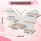 Butterfly Tonie Shelf for Tonie&TonieBox - White Magnetic Wooden Floating Shelves for Storage, Cute Tonie Wall Shelf for 20-3