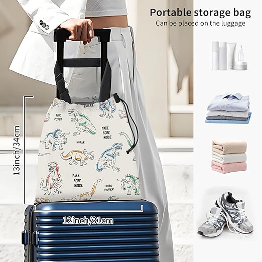 Car Trash Bag Large Hanging Can for Back of Seat, Cute Waterproof Car Garbage Bag for Vehicle, Travelling, Outdoor Cute Colorful Dinosaur