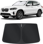 TINGLU Sun Shade for BMW X3 2018-2025 2026 Accessories Windshield Sun Shade Window Shade UV Rays Protection Sun Visor Cover with Steering Wheel Sunshade Storage Bag