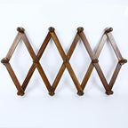 AMAPON Accordion Style Expandable Wall Wooden Coat Rack 13 Hooks (Pegs) Hang Hats Jackets Coffee Mug Purses Necklaces Towels 
