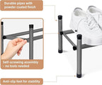 STORAGE MANIAC Expandable Shoe Rack, 4 Pairs Stackable Small Shoe Rack, Metal Adjustable Shoes Organizer for Closet, Entryway