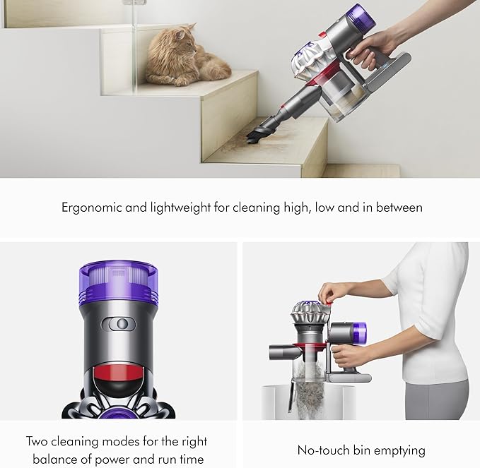 Dyson Car+Boat Handheld Vacuum, Cordless and Lightweight, Cleans Hard Surfaces and Upholstery, 115AW, 2 Power Modes, Up to 50