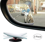 Verivue 2.5-Inch Fan-Shaped Blind Spot Mirrors for Cars, Universal Fit, HD Convex Wide Angle, Stick-On Frameless Side Mirror 