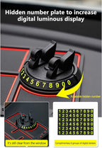Non-Slip Phone Pad for 4-in-1 Car, 2023 New Cool Glow in The Dark Car Dashboard Phone Mat with Temporary Car Parking Card Num