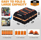 Kingfun Rooftop Cargo Carrier - Waterproof 20 Cubic Feet Car Roof Bag for All Vechicles with/Without Racks, Includes Anti-Slip Mat, 8 Reinforced Straps, 6 Door Hooks, Luggage Lock