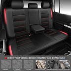 CAR PASS Memory 3D Foam Car Seat Covers Full Set, Breathable Mesh Thick Seat Covers for Car, Red Metal Film Leather Seat Cove