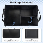Car Trunk Organizer, 72L Large Capacity Waterproof Auto Storage with Non-Slip Bottom Strips, Collapsible Cargo Organizer for Suv
