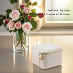 VLANDO Travel Jewelry Box Organizer – Portable PU Leather Jewelry Case with 6/8/12 Zippered Pouches, Compact Storage for Earr