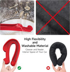 Car Seat Gap Filler Set of 2, 3IN1 Seat Side Gap Filler Plug with Storage Slot & Hook Function, Soft Foam Universal Fit Car SUV Truck Fill Gap Between Seats Console Organizer（Standard Red）