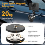 UTEBIT 66mm Magnetic Camera Mount 1/4 Thread, Gopro Magnet Car Screw Mount Set Black