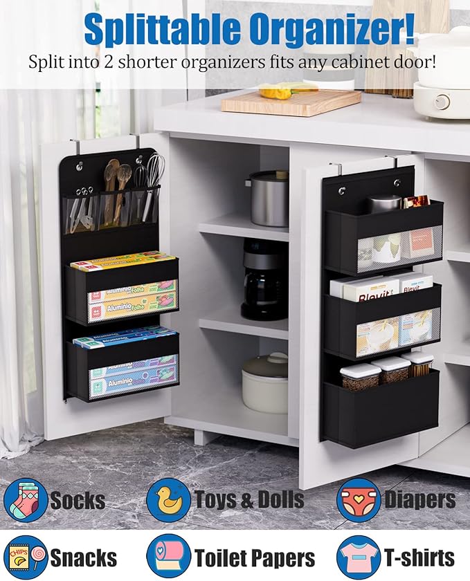 Over Door Organizer, 6 Shelf Camper Storage for RV Bathroom, Behind The Door Storage, Hanging Organizers for Toy Diaper Bedro