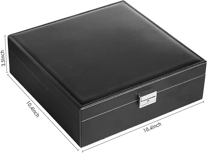 Jewelry Box, Jewelry Boxes for Women & Men with PU Leather, 2 Layer Large Jewelry Organizer Storage Case with Lock, for Neckl
