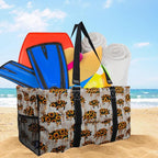 NGIL Extra Large Utility Tote Reusable Grocery Bag Oversized Collapsible for Groceries, Storage, Picnic, Beach (Sunflower Pig-black)