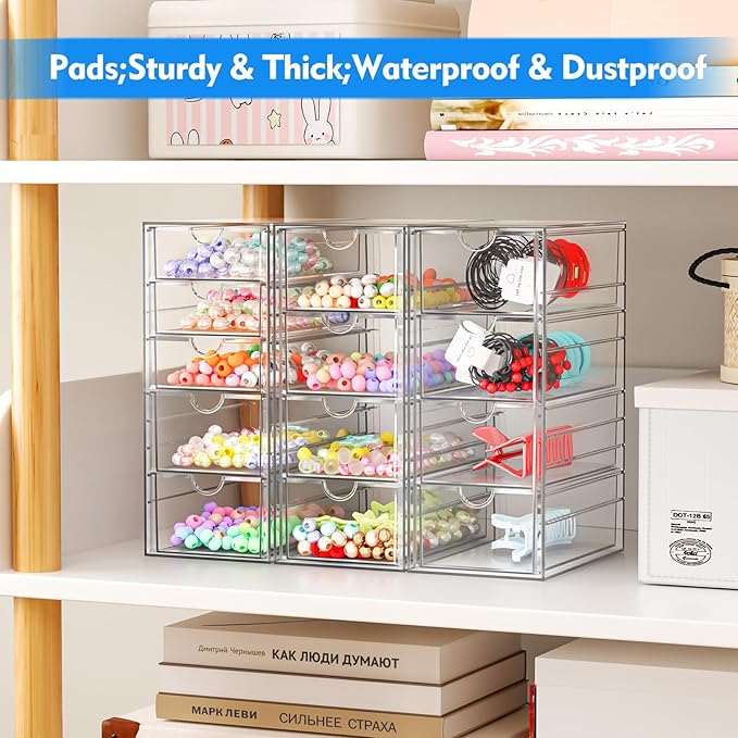 Acrylic Makeup Organizer with 13 Drawers, Bathroom Counter Organizer, Acrylic Organizers, Desk Organizer, Office Supplies, St