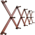 SKOLOO Hat Rack for Wall with 14 Hooks, Solid Wooden, Modern, Expandable Coat Rack Wall Mount for Coats, Hats, Bags, Baseball