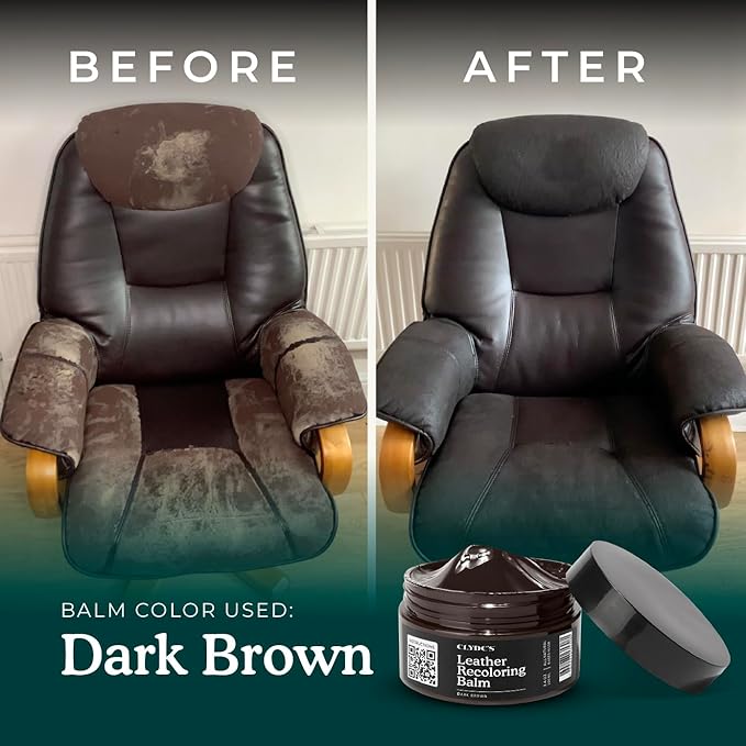 Clyde's™ Recoloring Balm | Non-Toxic Material Dye & Restorer for Furniture, Car Seats, & More | 23 Colors (Dark Brown, 50ML)