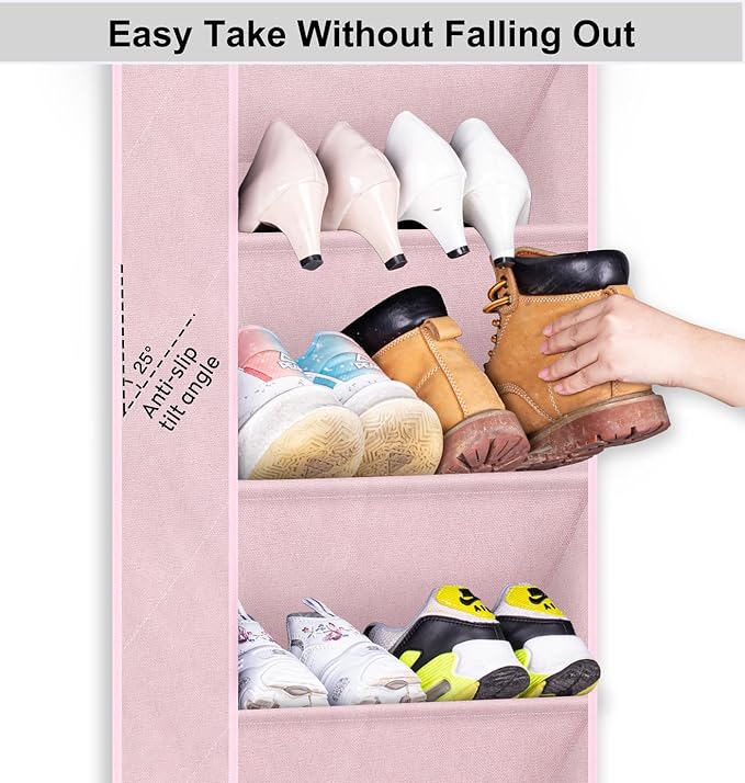 SLEEPING LAMB Over The Door Shoe Organizer for Closet, Kids Sneaker Storage for Hanging Shoe Rack for Door with Large Deep Po