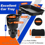 Aucurwen Cup Holder Tray for Car, 360° Rotating Car Tray, Car Food Table Tray for Eating with Solid Base & Phone Slot, Car Cup Holder Expander for Road Trip Essentials for Adults, ATCT-8