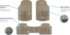 FH Group Trimmable Non-Slip Rubber Floor Mats 3 Row Set - Universal Fit for Cars Trucks and SUVs (Beige) F11305 + F16400