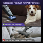 Pet Hair Handheld Vacuum Cordless: 20000PA High Power Car Vacuum with Motorized Brush and LED Light, Rechargeable Hand Held V