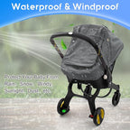 Carseat Covers Baby Boy, Waterproof Baby Car Seat Cover with 2 Layers Mesh & Sun Shade Window, Outdoor Infant Car Seat Canopy