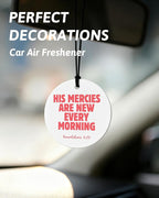 Pink Christian Round Car Air Freshener 4 Pcs, Coquette Pink Bow Bible Verse Religious Hanging Air Freshener for Cars Closet D
