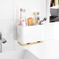Toothbrush and Toothpaste Holders for Bathrooms Countertop - Detachable 5 Slots Kids Electric Toothbrush Holders Set Wall Mou