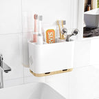 Toothbrush and Toothpaste Holders for Bathrooms Countertop - Detachable 5 Slots Kids Electric Toothbrush Holders Set Wall Mou