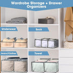 14 Pcs 6 Different Sizes Upgraded Wardrobe Clothes Organizer Jeans Organizer for Closet Foldable Pants Storage with Compartme