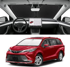 Custom Fit Windshield Sun Shade for Toyota Sienna 2021-2026, Blocks UV & Heat, Front Window Sunshade Accessories, Easy Fold & Store Keep Your Car Cooler