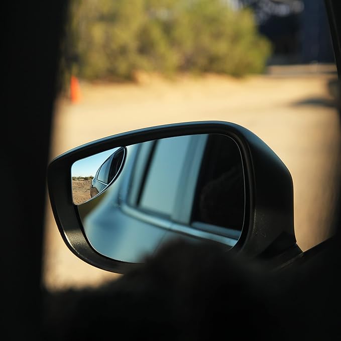 Superfan Blind Spot Mirrors for Cars by Safe View Company – Real Convex Glass for Clear Wide Angle Vision – Safer Lane Changes, Easy Stick-On, Weatherproof & Long Lasting Durability
