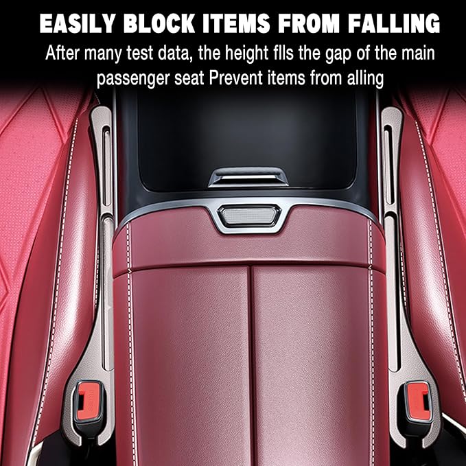 2PCS Car Seat Gap Filler Organizer, Car Seat Gap Organizer with Phone Holder, Car Accessories Car Side Seat Gap Filler for Prevent Falling (Brown)
