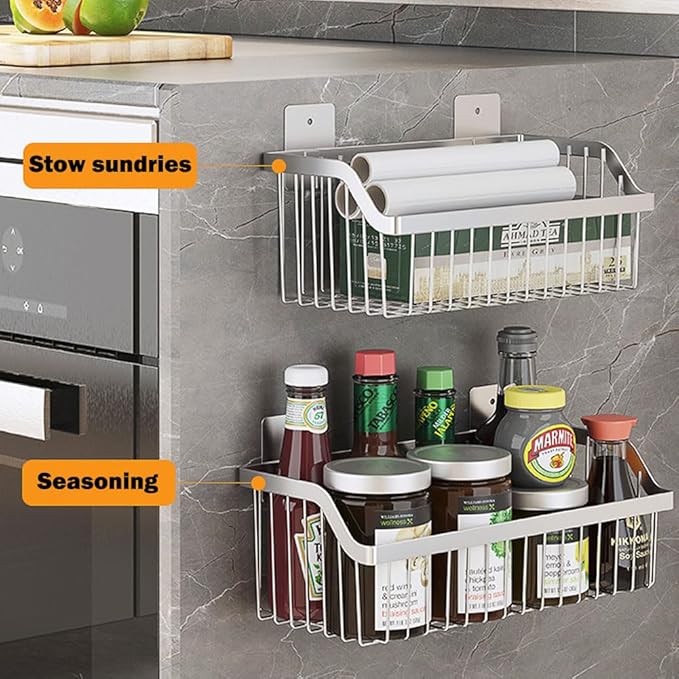SUS304 Stainless Steel Mesh Basket, Large Wire Storage Organizer Basket, Multi-function Hanging Baskets for Kitchen Bathroom,